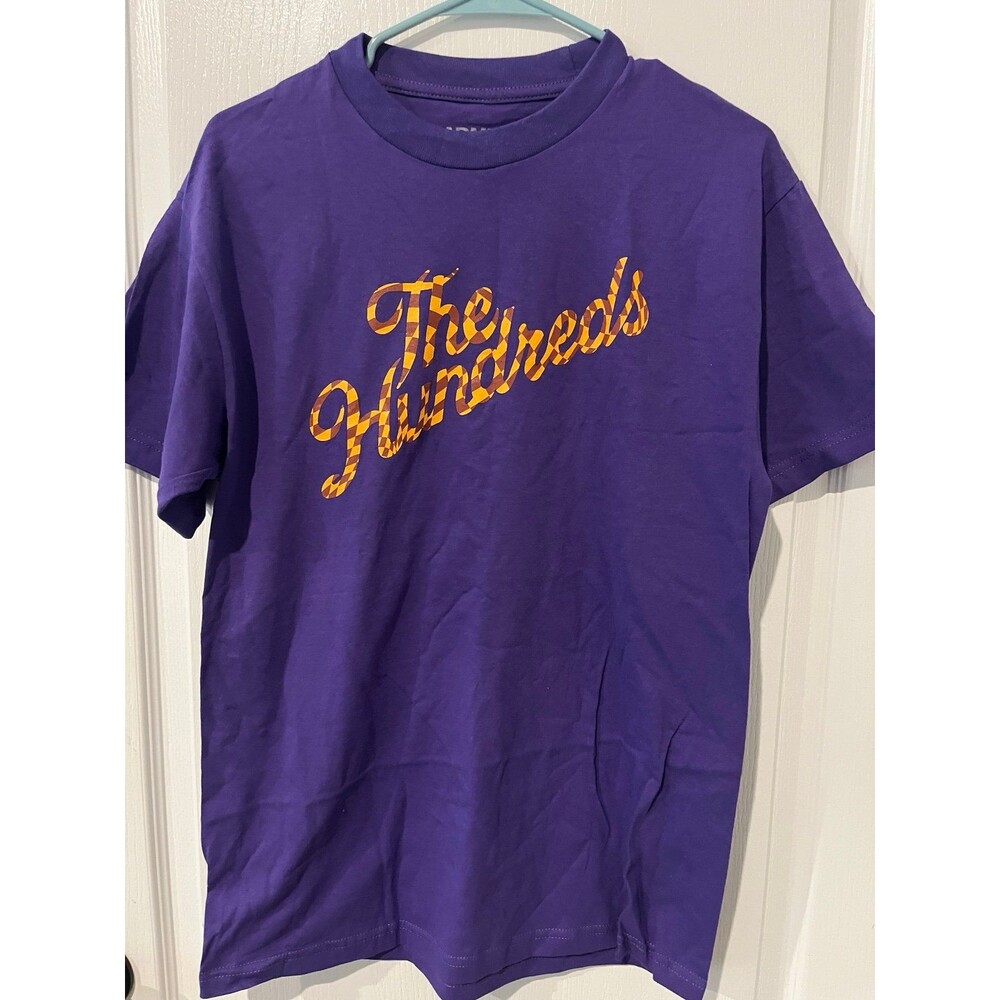 Adam Bomb x The Hundreds “The Hundreds” Script Tee – Purple – Size M – NWOT
